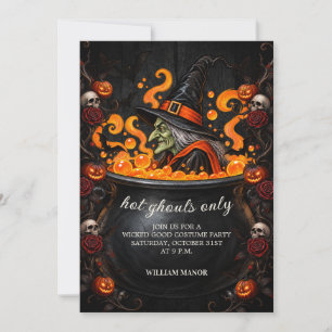 Invitación de Halloween de Caldero de Bruja Capric
