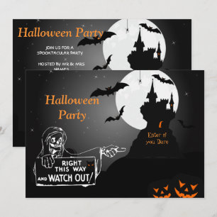 Invitación de Halloween de Casa Embrujada y Asusta