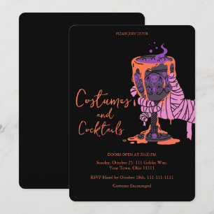 Invitación de Halloween de Copa de Mano de Momia y