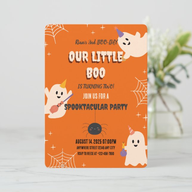 Invitación de Halloween de cumpleaños (Anverso de pie)