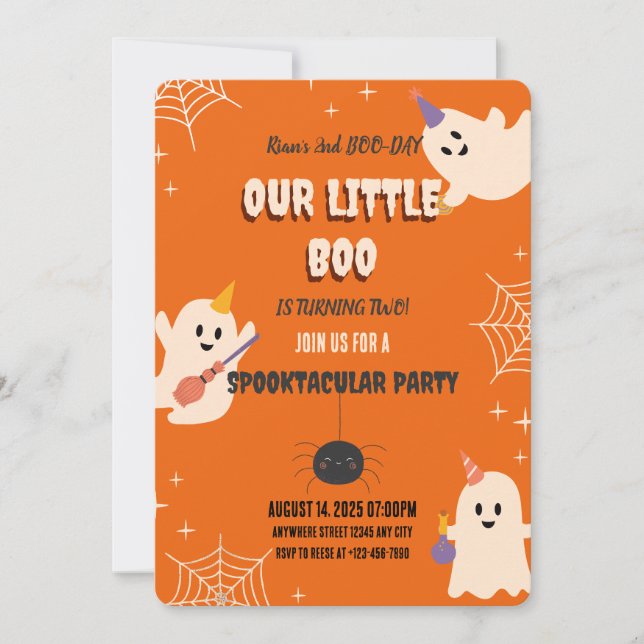 Invitación de Halloween de cumpleaños (Anverso)