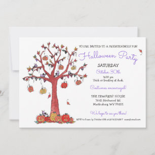 Invitación de Halloween de Cute Pumpkins