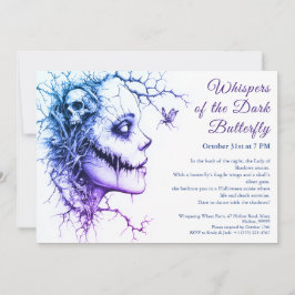 Invitación de Halloween de Dama Oscura - Mariposa