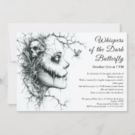 Invitación de Halloween de Dama Oscura – Mariposa
