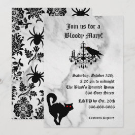Invitación de Halloween de Damasco y Mármol