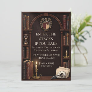 Invitación de Halloween de Dark Academia Vintage
