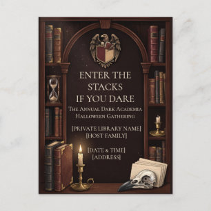 Invitación de Halloween de Dark Academia Vintage