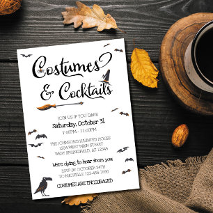Invitación de Halloween de Disfraces y Cócteles