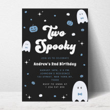 Invitación de Halloween de dos cumpleaños espeluzn