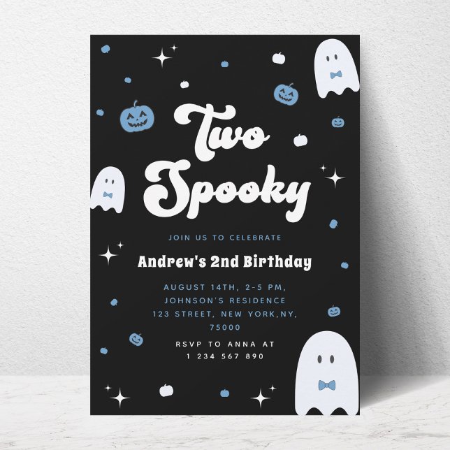 Invitación de Halloween de dos cumpleaños espeluzn (Subido por el creador)