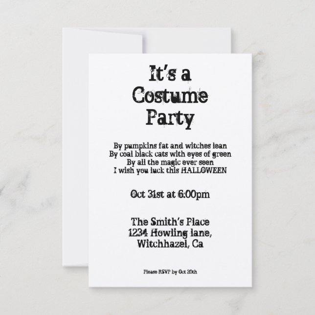 Invitación de Halloween de época (Anverso)