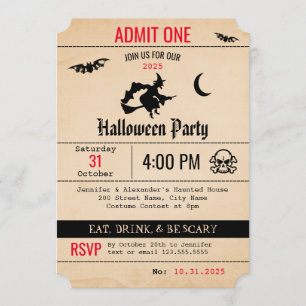 Invitación de Halloween de época