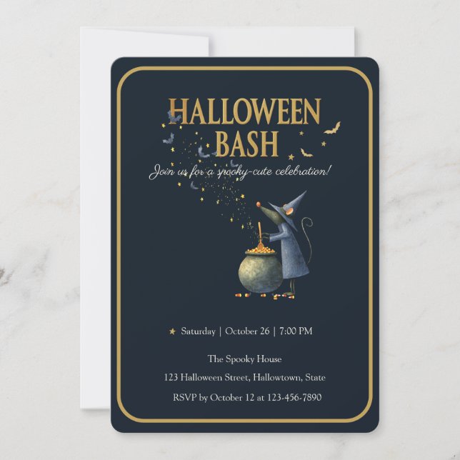 Invitación de Halloween de época. Asistente para r (Anverso)