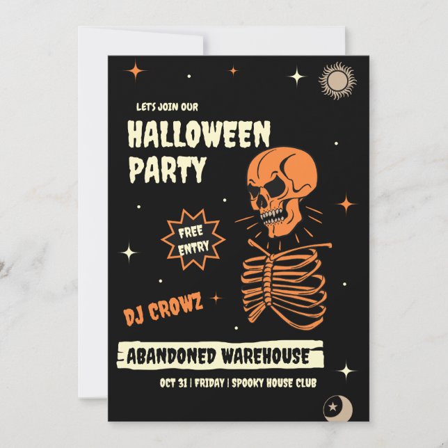 Invitación de Halloween de época, noche de Hallowe (Anverso)