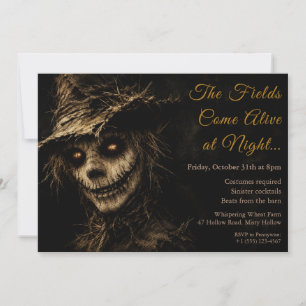 Invitación de Halloween de Espantapájaros Sombras