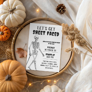 Invitación de Halloween de Esqueleto Vamos a Obten