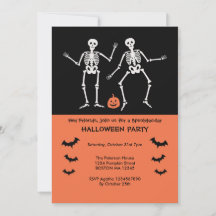 Invitación de Halloween de Esqueletos