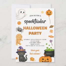 Invitación de Halloween de estilo antiguo editable
