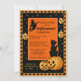 Invitación de Halloween de estilo retro personaliz