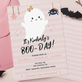 Invitación de Halloween de fantasma Kawaii BOOday