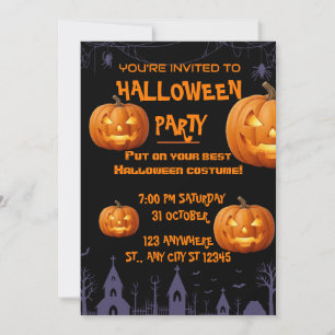Invitación de Halloween de fiesta de disfraces esp