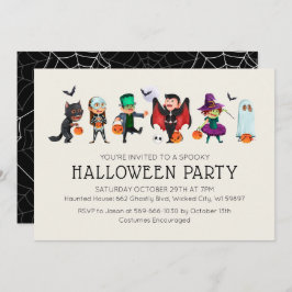 Invitación de Halloween de Fiesta de disfraces par