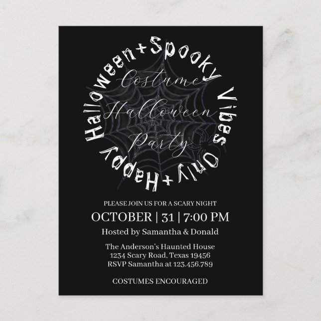 Invitación de Halloween de Fiesta de disfraces web (Anverso)