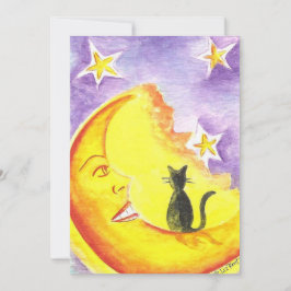 Invitación de Halloween de Gato y Luna por Liz Rev