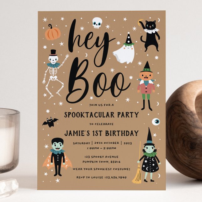 Invitación de Halloween de Hey Boo Vintage (Subido por el creador)