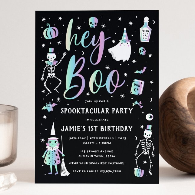 Invitación de Halloween de Hey Boo Vintage (Subido por el creador)