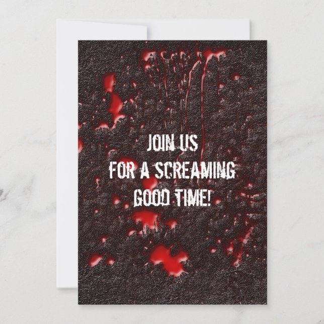 Invitación de Halloween de Horror en Roadkill (Anverso)