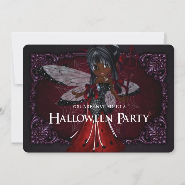 Invitación de Halloween de la Fantasía del Pequeño (Anverso)