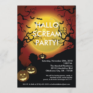 invitación de Halloween de la linterna de Jack O