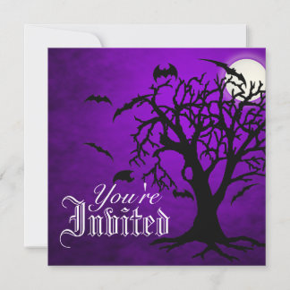 Invitación de Halloween de la Luna Púrpura Chillin