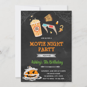 Invitación de halloween de la noche de la película