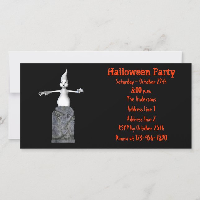Invitación de Halloween de la Tumba Fantasma (Anverso)
