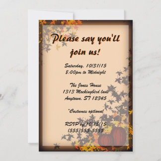 Invitación de Halloween de las calabazas de otoño