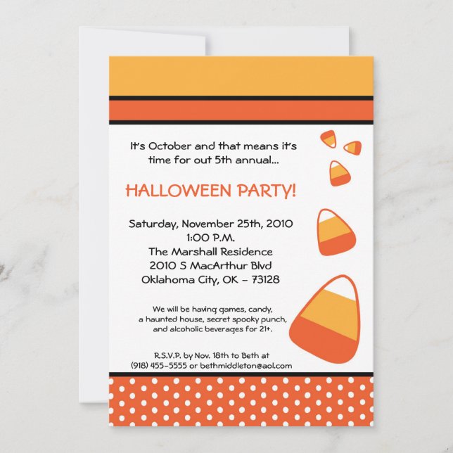 invitación de Halloween de las pastillas de (Anverso)