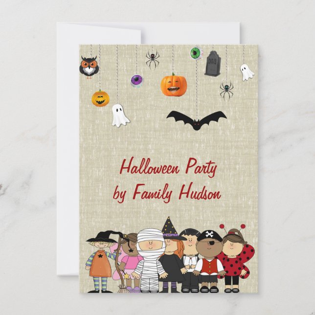 INVITACIÓN DE HALLOWEEN DE LOS NIÑOS (Anverso)