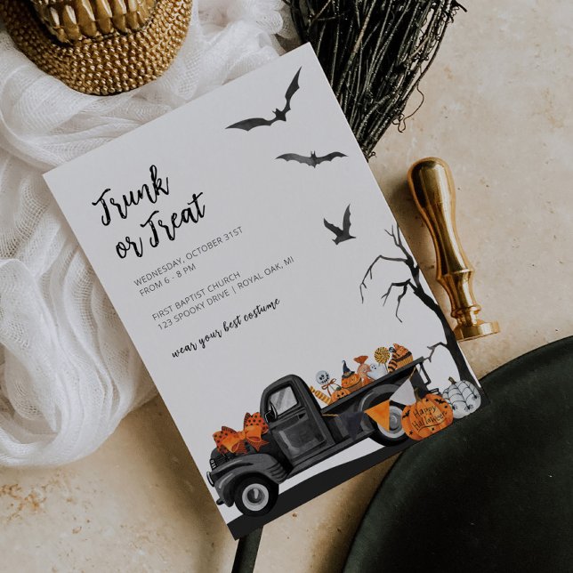 Invitación de Halloween de maletero o truco para n (Subido por el creador)