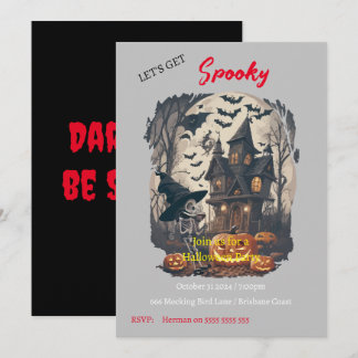 Invitación de Halloween de miedo escarpado en Spoo