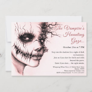 Invitación de Halloween de Mujer Vampiro Embrujado