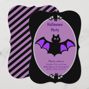 Invitación de Halloween de murciélagos modernos