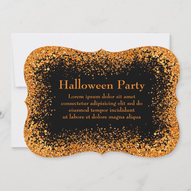 Invitación de Halloween de naranja/Black Sprinkle  (Anverso)