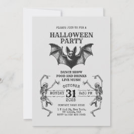 Invitación de Halloween de negocios con esqueletos