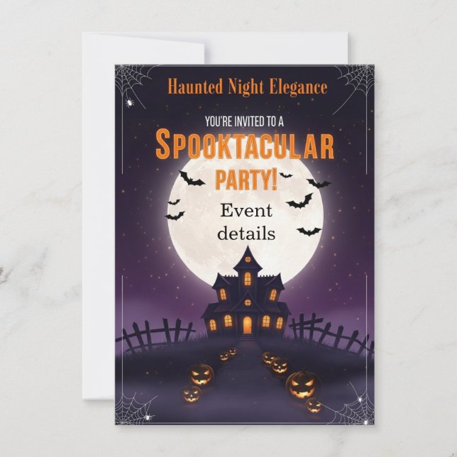 Invitación de Halloween de Noche de Brujas | Fiest (Anverso)