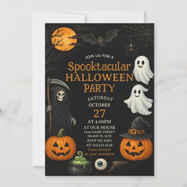 Invitación de Halloween de Noche Fright Spooktacul (Anverso)
