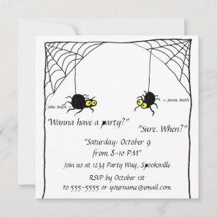 Invitación de Halloween de personalizados Spiders