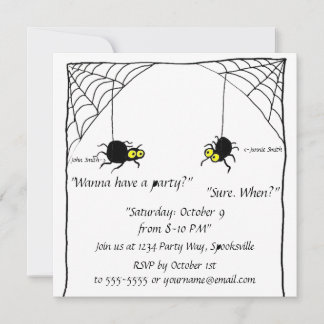 Invitación de Halloween de personalizados Spiders