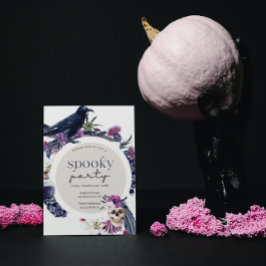 Invitación de Halloween de Raven y Skull